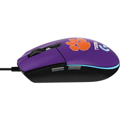 Clemson University Tiger Print Purple G203 Prodigy RGB Wired Gaming Mouse Skin